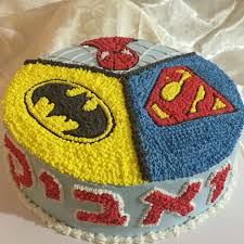 Superman Birthday Cake For 6 Year Old Boy Superhero Cake Spider Man Batman Superman Piping With Whipped Cream By Sharon Moshe Superhero Cake Boy Birthday Cake Batman Cakes