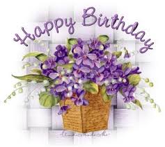 Happy Birthday Flowers Happy Birthday Ale Wicker Basket With Purple Happy Birthday Flower Birthday Wishes Flowers Happy Birthday Greetings