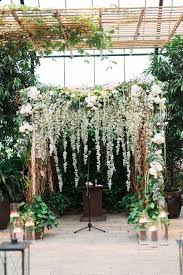 A Lush Flower Filled Wedding At The Planterra Conservatory In Bloomfield Hills Michigan Wedding Ceremony Backdrop Wedding Backdrop Botanical Gardens Wedding