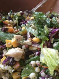 Recreate A Trader Joes Premade Field Fresh Salad Romaine Grilled Chicken Couscous Sweet Yellow Co Chicken Couscous Chicken Couscous Salad Stuffed Peppers