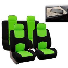 Fh Group Bright Flat Cloth Full Set Car Seat Covers Green Black W Free Gift Fit Most Car Truck Suv Or Van Car Accessories Online Market Car Seat