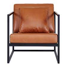 This Black Metal Frame And Italian Brown Tan Leather Armchair Is A Modern And Designer Accent Chair Brown Leather Chairs Small Leather Chairs Red Leather Chair