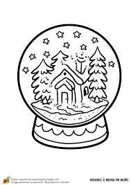 Dessin A Colorier D Une Boule A Neige De Noel Un Chalet Hugolescargot Com Jeux Coloriage Coloriage Noel Coloriage