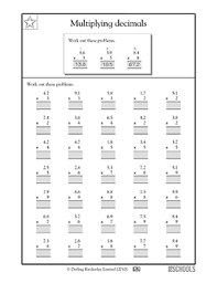 Multiplication and division of decimals are the most frequently. Multiplying Decimals 5th Grade Math Worksheet Greatschools