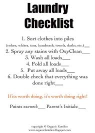 laundry checklist chore cards chores for kids chore list