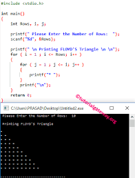 C Program To Print Floyd S Triangle C Programming Tutorials C Programming Programming Tutorial