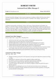 Front desk supervisor/front office manager ii resume. Assistant Front Office Manager Resume Samples Qwikresume