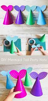 These Mermaid Tail Party Hats Come In 4 Different Brightly Coloured Des Decorations De Fete De Sirene Deco Fete Anniversaire Idees De Decoration D Anniversaire
