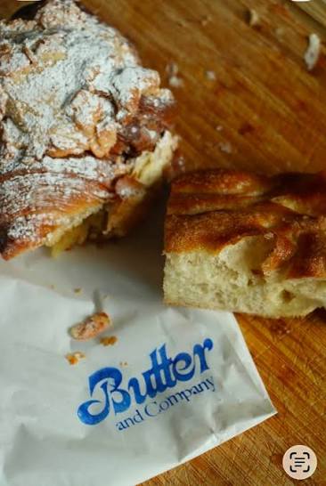 Butter & Company in Nanaimo, BC serves the best almond croissant and flaky sea salt foccacia