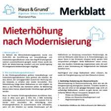 Haus & grund auf den punkt. Merkblatt Mieterhohung Nach Modernisierung