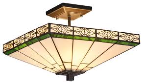 Chloe Lighting Theros Tiffany Style 2 Light Semi Flush Ceiling Fixture 14 Shade Craftsman Flush Mount Ceiling Lighting By Chloe Lighting Inc
