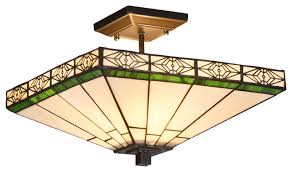 However, the cover itself is. Chloe Lighting Theros Tiffany Style 2 Light Semi Flush Ceiling Fixture 14 Shade Craftsman Flush Mount Ceiling Lighting By Homesquare