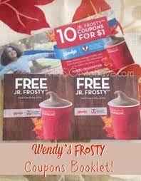 Wendy S Frosty Coupons Booklet 1 For 10 Free Jr Frostys Mission To Save