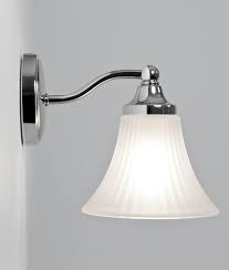 Torcia wall sconce with fabric shade, polished chrome by linea di liara (43) $50$64. Fluted Acid Etched Glass Bathroom Wall Light Ip44 Chrome Or Gold