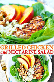 Grilled Chicken And Nectarine Salad In 2020 Nectarine Salad Grilled Chicken Recipes Salad Recipes