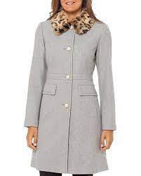 Kate Spade New York Cheetah Print Faux Fur Collar Coat Bloomingdale S