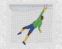 Hover over an image to enlarge. Football Cross Stitch Pattern Modern Goalkeeper Counted Cross Stitch Chart Goal Footballer Soccer Player Team Games Printable Pdf Cross Stitch Cross Stitch Patterns Cross Stitch Art