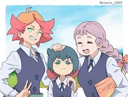 From Left To Right Amanda O Neill Constanze Amalie Von Braunschbank Albrechtsberger And Jasminka Antonenk Little Witch Academy My Little Witch Academia Witch