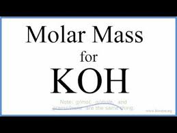 Check spelling or type a new query. Molar Mass Molecular Weight Of Koh Potassium Hydroxide Youtube