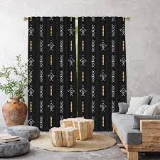 Modern black and white striped curtains (two panels), free shipping! Classic Turkish Towels Modern Boho Design Polyester Grommet Blackout Curtains Drapes For Bedroom Window Living Room 52 X 63 Black 2 Panels Walmart Com Walmart Com