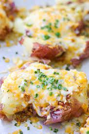 These Smashed Potatoes Are Small Red Potatoes Boiled Until Slightly Soft Smashed Potato Recipes Side Dishes Roasted Smashed Potatoes Roasted Cheesy Potatoes