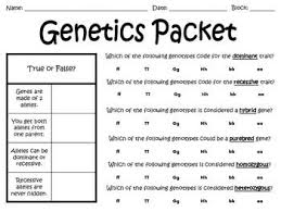 Genetics Unit Packet Traits Probability Punnett Squares Punnett Squares Genetics Science Lessons