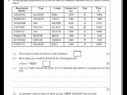 Gcse Ict Database Past Paper Question 3 Youtube
