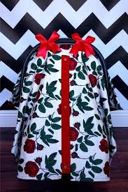 Red Rose Flannel Floral Flowers Polka Dot Bows Carseat Canopy The Canopy Shoppe Baby Car Seat Cover Infant Baby Girl Car Seats Baby Girl Car Baby Car Seats