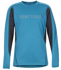 Marmot Boys Windridge Graphic Technical Ls Shirt L Turkish Tile