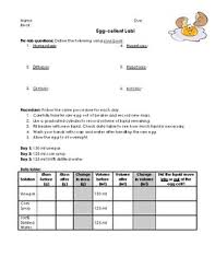 Prove presence of osmosis and its effects in different solutions. Egg Osmosis Lab By Cs Science Teachers Pay Teachers