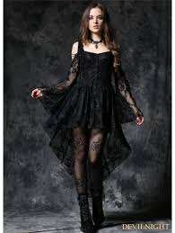 Black Off The Shoulder Long Sleeves High Low Lace Gothic Dress Lace Gothic Dress Goth Dress Gothic Dress
