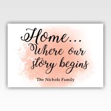 This design is only available as part of our subscription. Personalized Home Where Our Story Begins Quality Canvas Wrap Wall Stir Crazy Gifts