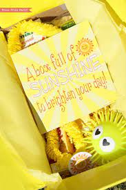 I think putting together a box of sunshine is almost as much fun as receiving one. Sunshine Box Printables Make Someone Happy Press Print Party