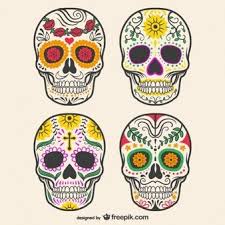 Conjunto De Calaveras Decoradas Calaveras De Azucar Arte De Calavera De Alfenique Imagenes De Calavera