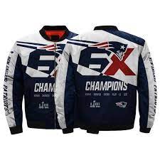 Hot New England Patriots 6x Super Bowl Jacket Championship For Fan Bom