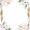 Watercolor flowers wreath in blue color. 1