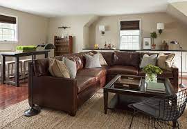 Find jute rug on topsearch.co. Brown Leather Sectional Transitional Living Room Kelly Mcguill Home