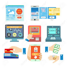 Once you've paid for the transfer, your recipient will get some sort of email or notification from the service that you've sent them money. Vector Illustrations With Online Banking Payment Set Of Payment Methods Credit Card And Mobile App Terminal And Internet Bank Transfer And Cash Buy And Money Symbols Isolated On White Background Royalty Free