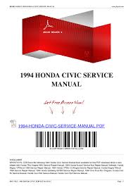 Diagram 1994 honda civic tail light wiring diagram full. 1994 Honda Civic Service Manual Robika Hastuti Academia Edu