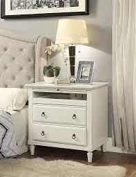 Amazon Com Madison Nightstand With Charging Station In Antique White Kitchen Dining Nightstand With Charging Station Furniture Nightstand