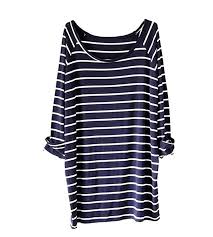 Black And White Women S Clothing Store Asherangel Women S White Black Striped Loose T Shirt Navy At Amazon Women S Clothing Store Black And White T Shirts Cotton Tunic Tops White Stripes Top