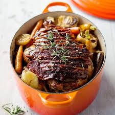 Roast Leg Of Lamb With A Mint Sauce Le Creuset Recipes Le Creuset Recipes Lamb Recipes Lamb Roast Recipe