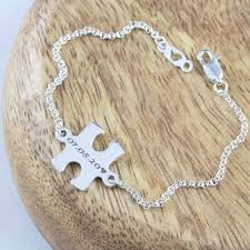 Puzzle pieces gold plated necklace love, cute, adorable. Sterling Silver Puzzle Piece Bracelet Buy From Silvery Co Za