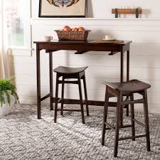 The winery pub set is perfect for wine enthusiast or anyone that wants to add a clean and yet stylish counter table put set to any dining area. Retro Brown Vingli 3 Piece Counter Height Pub Table Set Kitchen Bar Dining Table With 2 Upholstered Bar Stools Dining Room Pub Table And Stools With 3 Storage Shelves Kitchen Dining Room