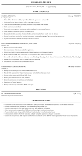 camera operator resume sample mintresume