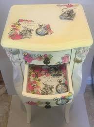 Your Place To Buy And Sell All Things Handmade Alice In Wonderland Vintage Decoupage Table Decoupage Furniture