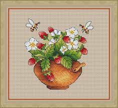 Design size is 87w x 120h stitches. Strawberry Cross Stitch Pattern Pdf Instant Download Flower Etsy Nature Cross Stitch Cross Stitch Art Cross Stitch Patterns