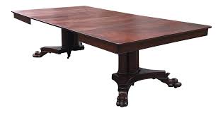 If you are you looking at a smaller, more intimate gathering, the table can do that too. Antique Mahogany Split Pedestal Trefoil Plinth Base Dining Table Chairish