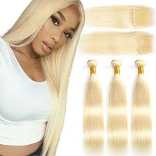 You can make your hair lighter in a simple and easy way, without making it dry or brittle. 613 Bleach Blonde 300g Peruvian Virgin Human Hair Weave Extensions Lace Closure Ebay