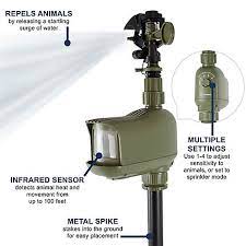 This animal repellent sprinkler stakes into your yard for easy setup, and it's charged by sunlight so you don't have to worry about extension cords or batteries. Critter Ridder Motion Activated Animal Repellent 5277 Havahart Com